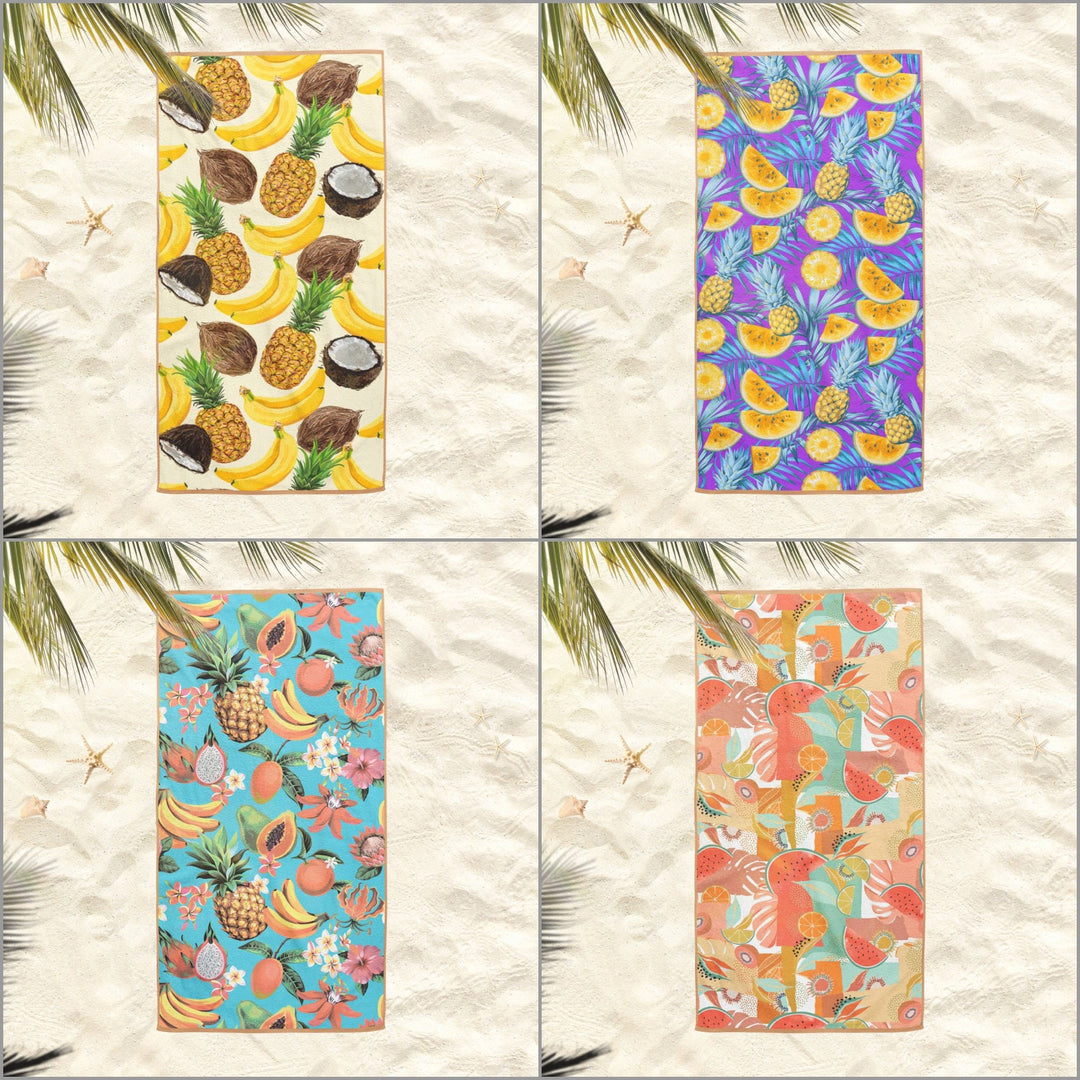 Tropical Beach Towel|Pine Apple Bath Towel|Banana Pool Towel|Watermelon Towel|Beach House Coconut Print Soft Bath Towel|Summer Vacation Gift