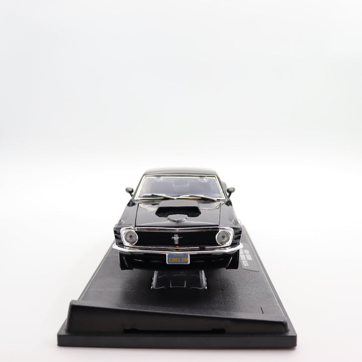 Motormax 1970 Ford Mustang Boss 429|Ford Vintage Model Car|Scale 1:18 Diecast Car Collection Item|Old Black Metal Classic Car|Office Decor