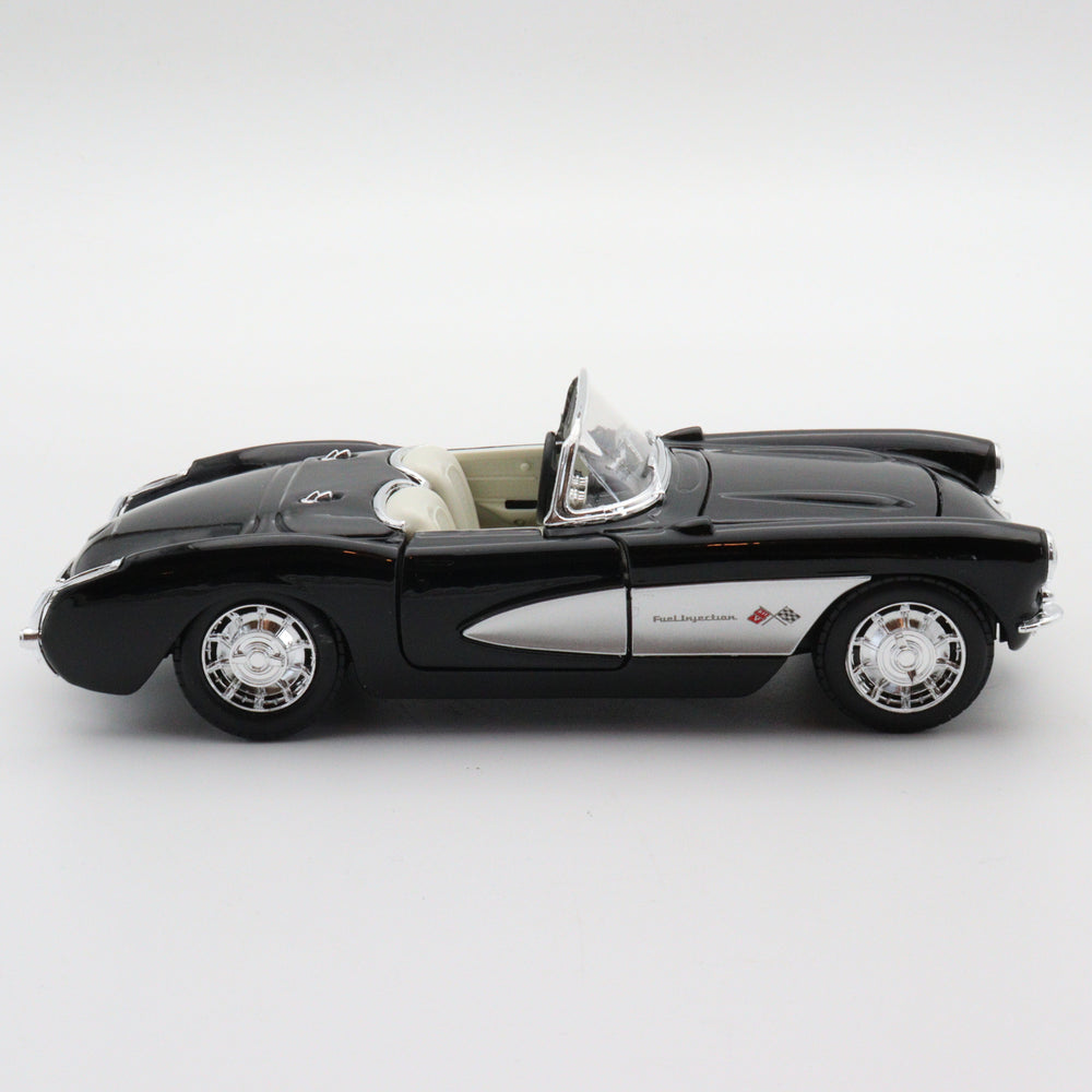 Chevrolet Corvette Model Car|Scale 1/24 Vintage Diecast Car|Classic Black Convertible Car|Collectible Car|Metal Decor Car|Gift for Father