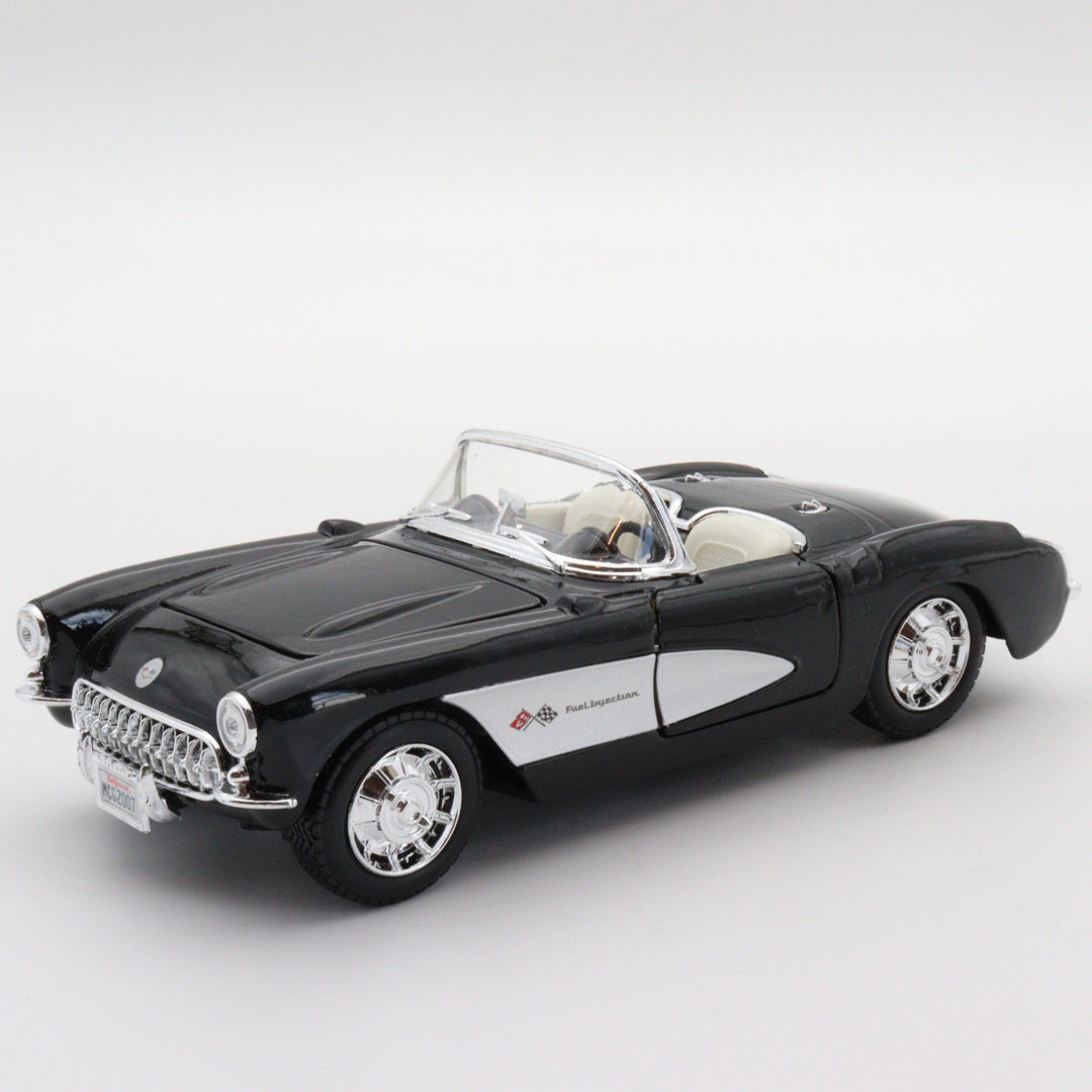 Chevrolet Corvette Model Car|Scale 1/24 Vintage Diecast Car|Classic Black Convertible Car|Collectible Car|Metal Decor Car|Gift for Father