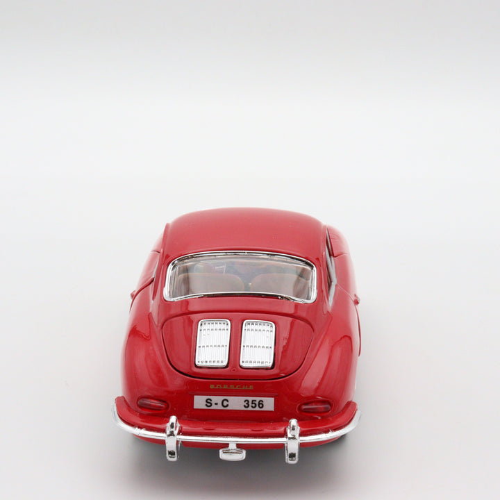 1961 Porche 356B Model by Burago Italy Diecast Car|Vintage Model Red Metal Car|Scale 1/24 Classic Car Collection|Old Collectible Car for Dad