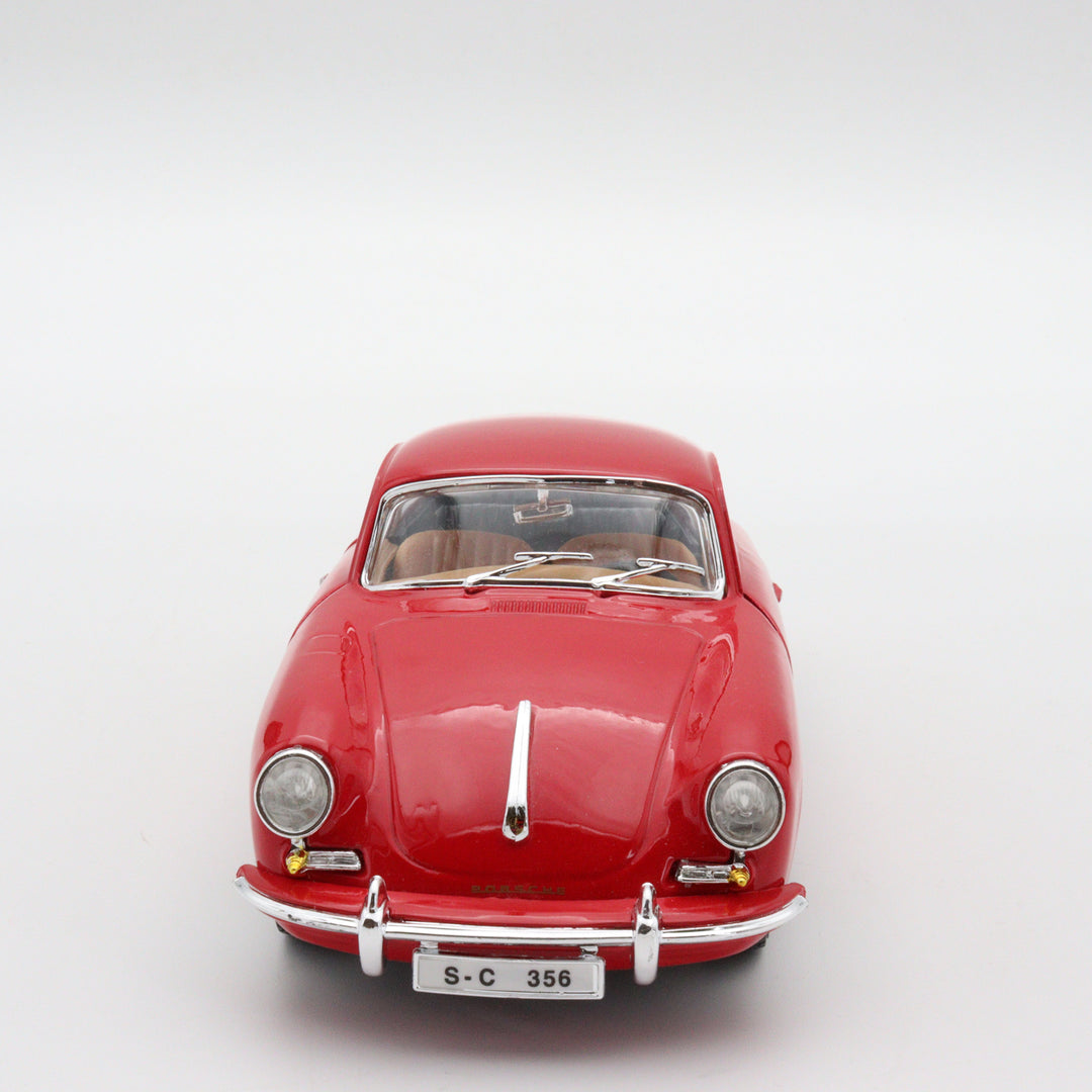 1961 Porche 356B Model by Burago Italy Diecast Car|Vintage Model Red Metal Car|Scale 1/24 Classic Car Collection|Old Collectible Car for Dad