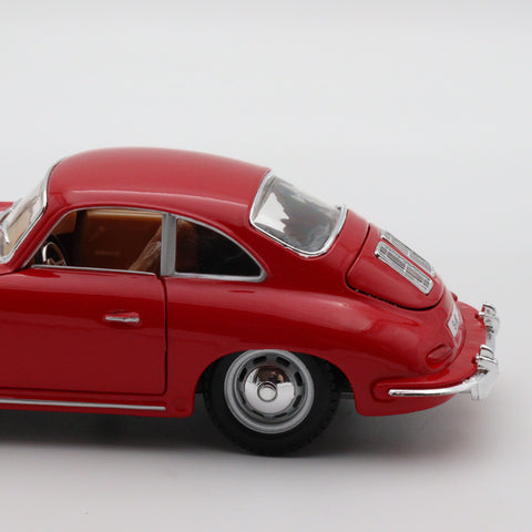 1961 Porche 356B Model by Burago Italy Diecast Car|Vintage Model Red Metal Car|Scale 1/24 Classic Car Collection|Old Collectible Car for Dad