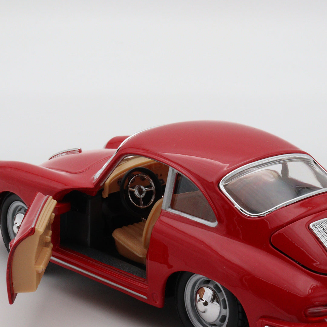 1961 Porche 356B Model by Burago Italy Diecast Car|Vintage Model Red Metal Car|Scale 1/24 Classic Car Collection|Old Collectible Car for Dad