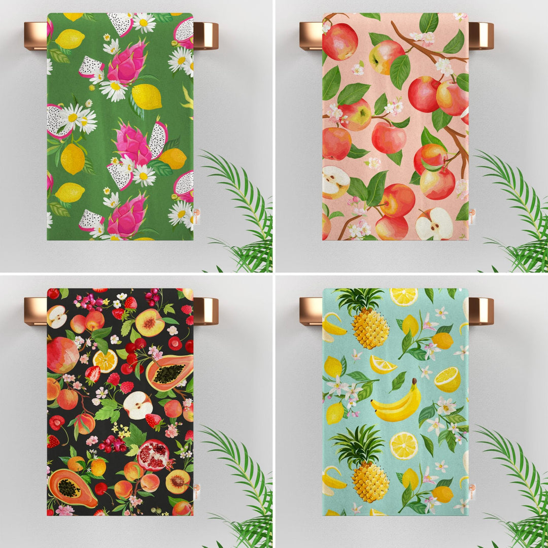 Fruit Kitchen Towel|Dragon Fruit Towel|Apple Tea Towel|Banana Pineapple Print Hand Towel|Summer Trend Dishcloth|Soft Cleaning Cloth Gift