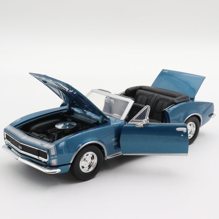 1967 Chevrolet Camaro SS|Scale 1/24 Diecast Vintage Car|Classic Convertible Model Metal Blue Car for Collectors|Gift for Dad|Home Decor Item