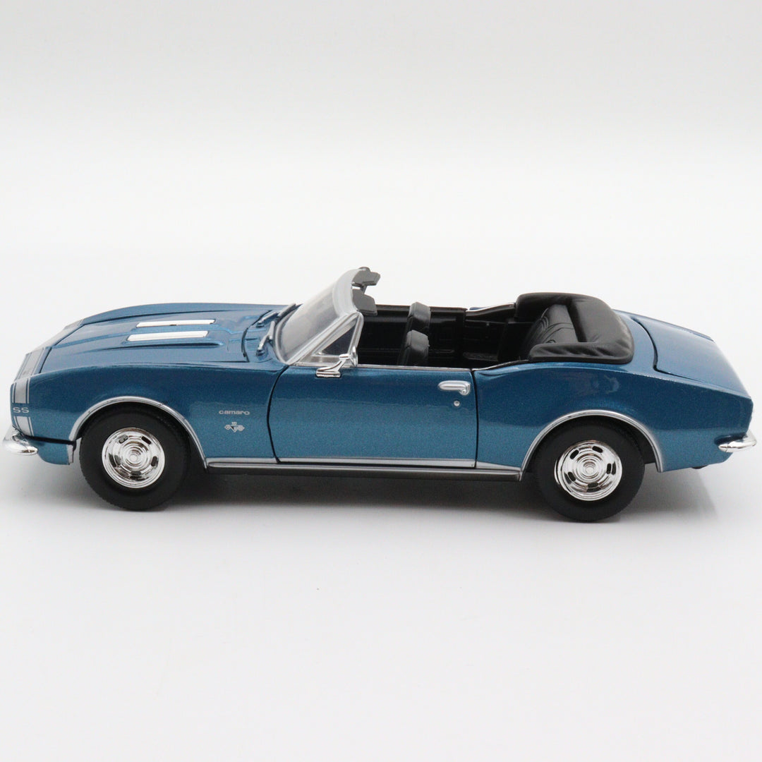 1967 Chevrolet Camaro SS|Scale 1/24 Diecast Vintage Car|Classic Convertible Model Metal Blue Car for Collectors|Gift for Dad|Home Decor Item