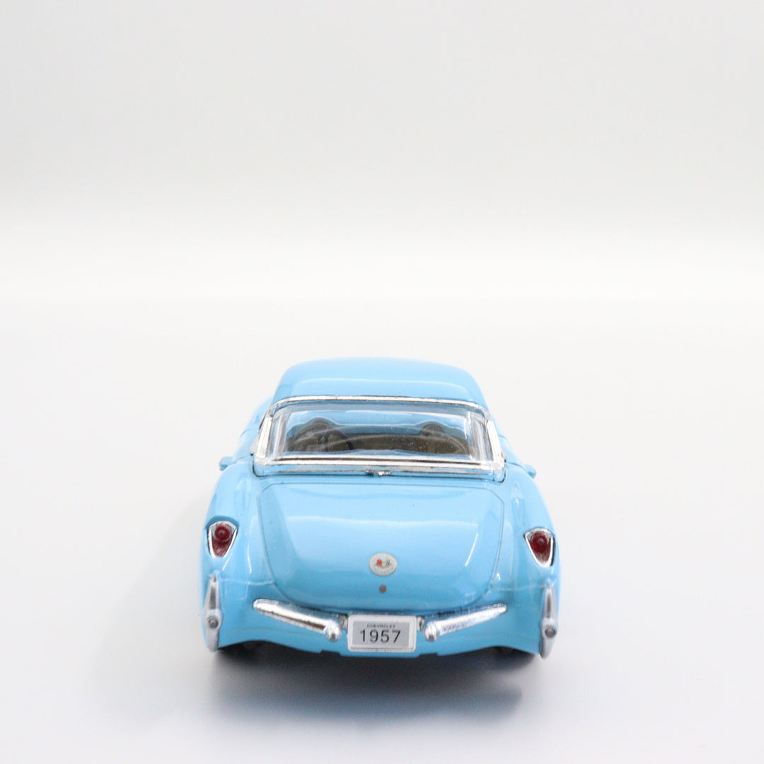 Kinsmart 1957 Chevrolet Corvette|Scale 1:34 Diecast Vintage Car|Classic Model Car|Pull Back Metal Blue Car for Boys|Birthday Gift for Dad