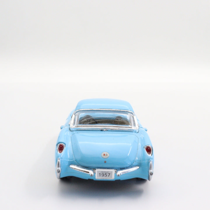 Kinsmart 1957 Chevrolet Corvette|Scale 1:34 Diecast Vintage Car|Classic Model Car|Pull Back Metal Blue Car for Boys|Birthday Gift for Dad