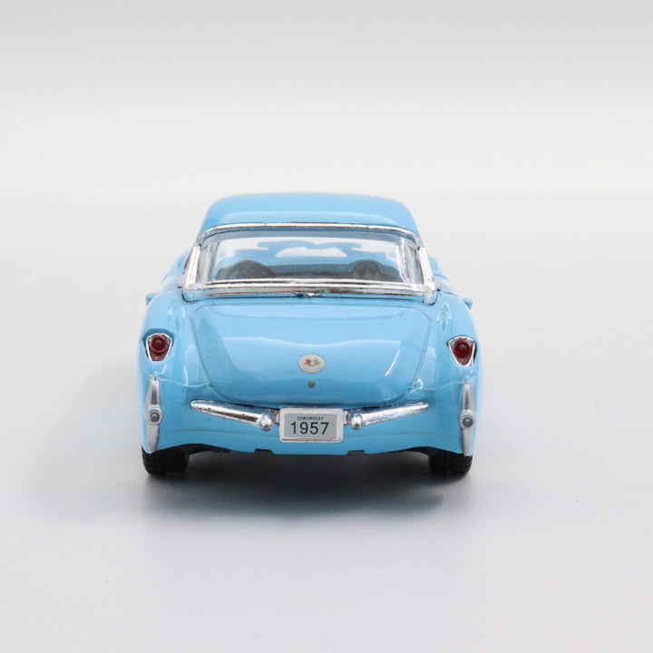 Kinsmart 1957 Chevrolet Corvette|Scale 1:34 Diecast Vintage Car|Classic Model Car|Pull Back Metal Blue Car for Boys|Birthday Gift for Dad