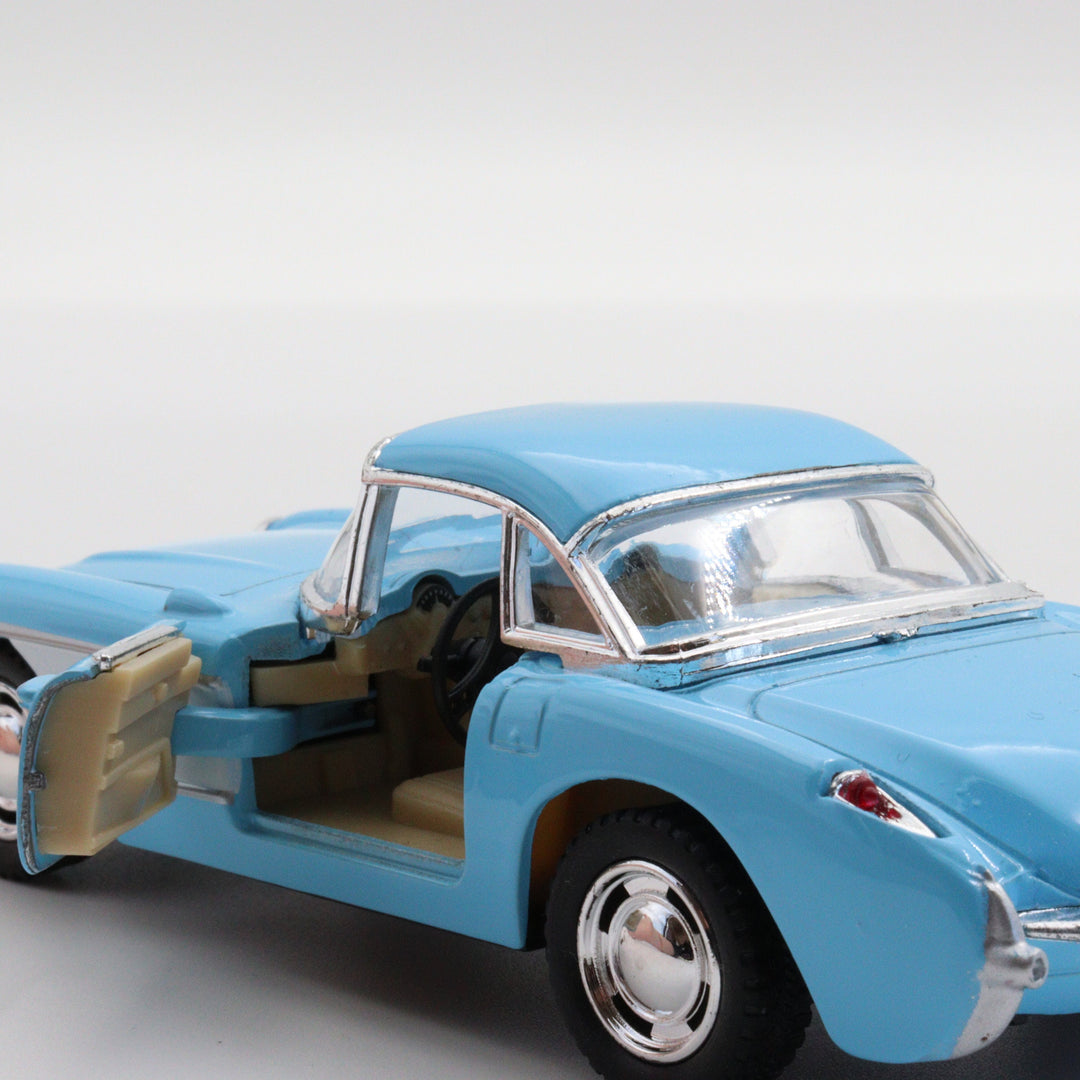 Kinsmart 1957 Chevrolet Corvette|Scale 1:34 Diecast Vintage Car|Classic Model Car|Pull Back Metal Blue Car for Boys|Birthday Gift for Dad