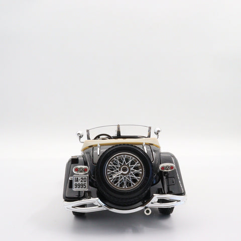 Burago 1936 Mercedes Benz 500 K Roadster|Scale 1:24 Diecast Model Car|Vintage Old Car|Collectible Metal Black Car for Collector|Gift for Dad