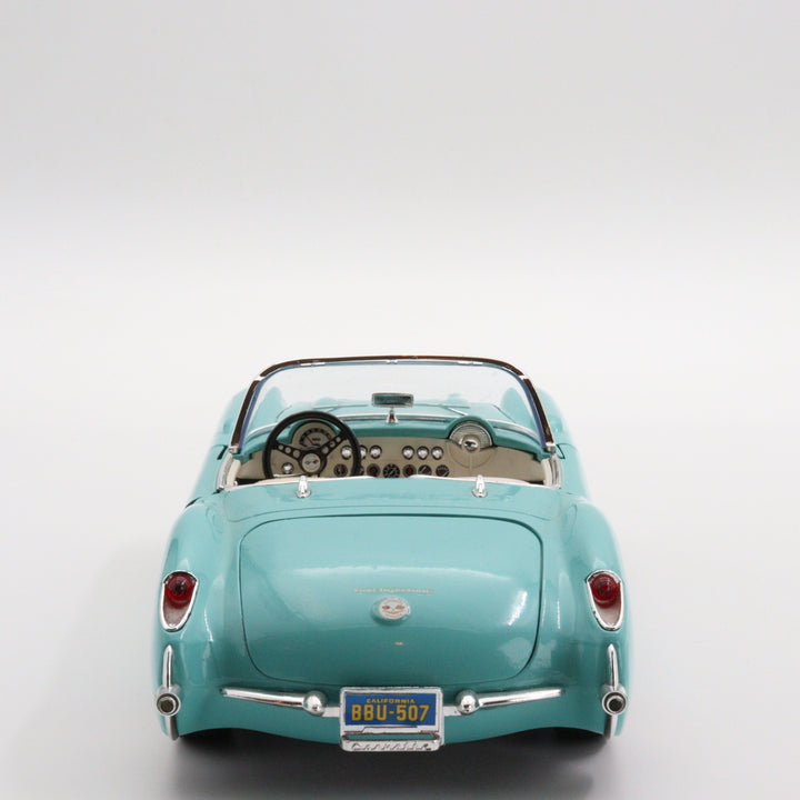 Maisto 1957 Chevrolet Corvette|Nostalgic Vintage Model Car|Scale 1:18 Diecast Car Collection|Blue Metal Classic Convertible Car for Gift