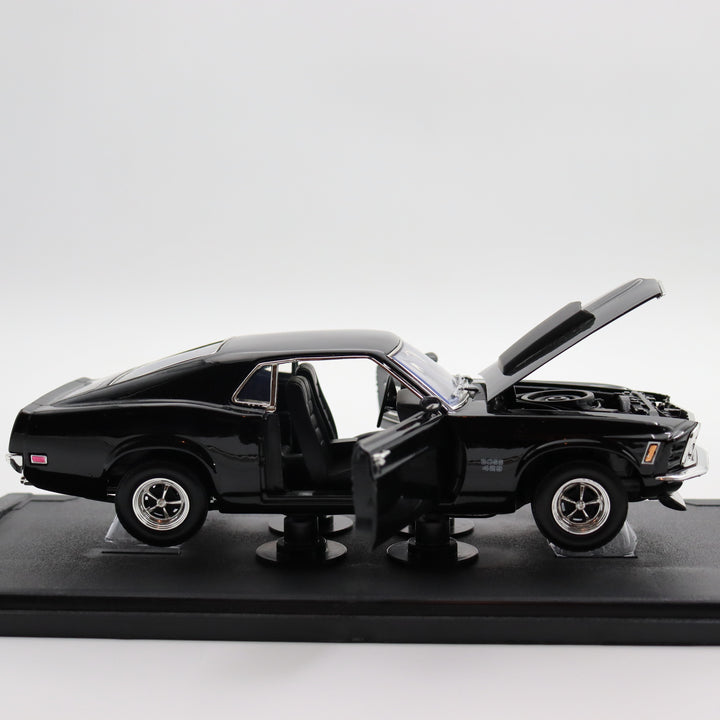 Motormax 1970 Ford Mustang Boss 429|Ford Vintage Model Car|Scale 1:18 Diecast Car Collection Item|Old Black Metal Classic Car|Office Decor