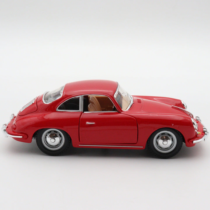 1961 Porche 356B Model by Burago Italy Diecast Car|Vintage Model Red Metal Car|Scale 1/24 Classic Car Collection|Old Collectible Car for Dad