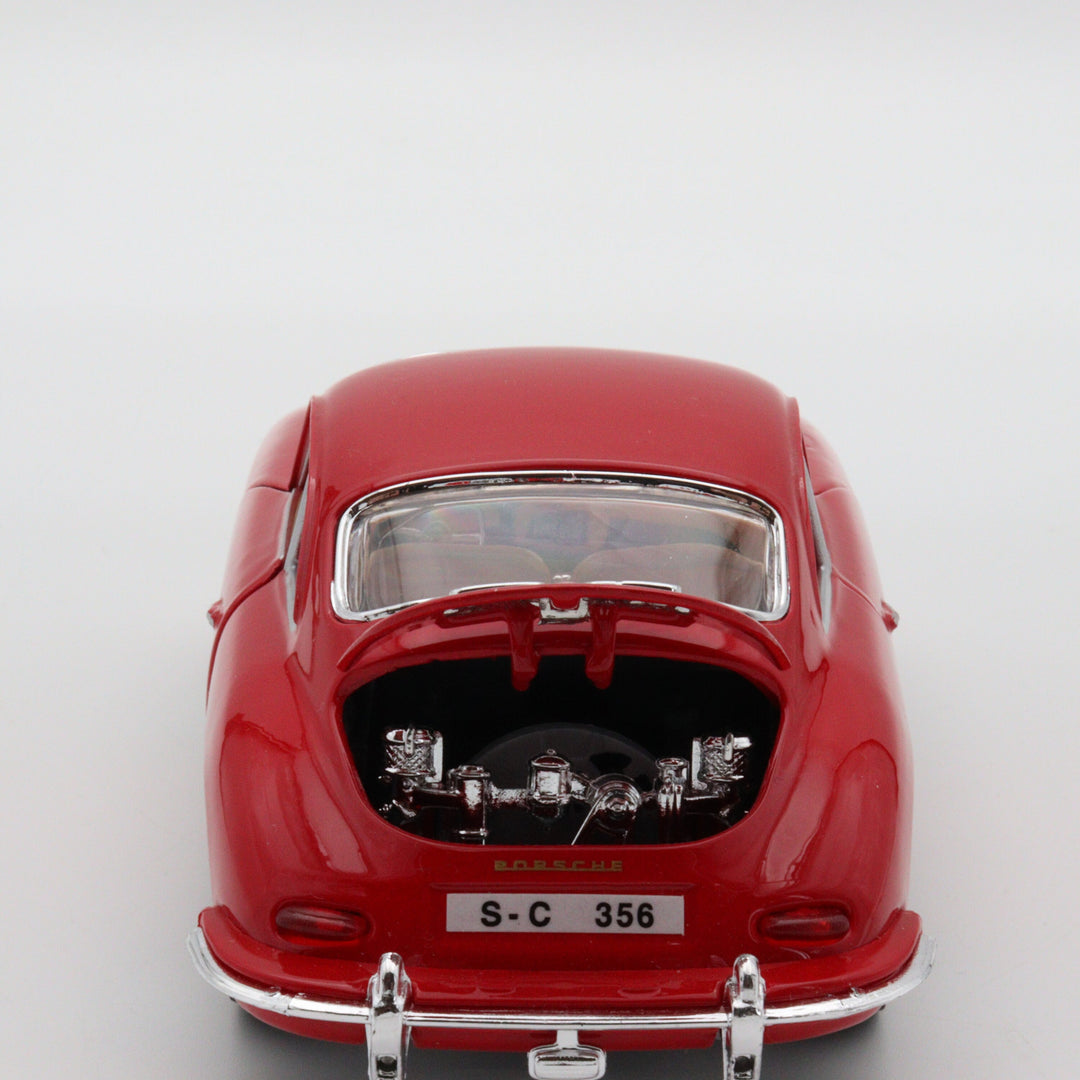 1961 Porche 356B Model by Burago Italy Diecast Car|Vintage Model Red Metal Car|Scale 1/24 Classic Car Collection|Old Collectible Car for Dad