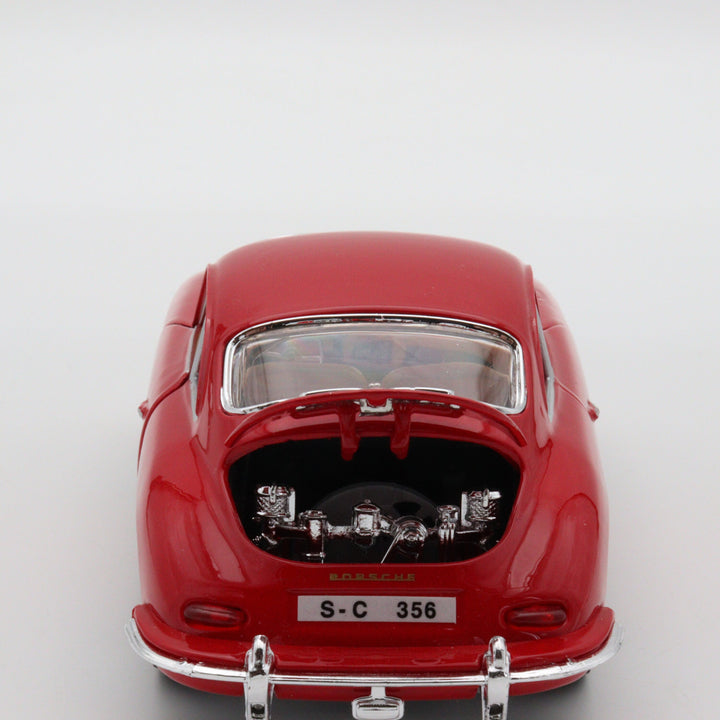 1961 Porche 356B Model by Burago Italy Diecast Car|Vintage Model Red Metal Car|Scale 1/24 Classic Car Collection|Old Collectible Car for Dad