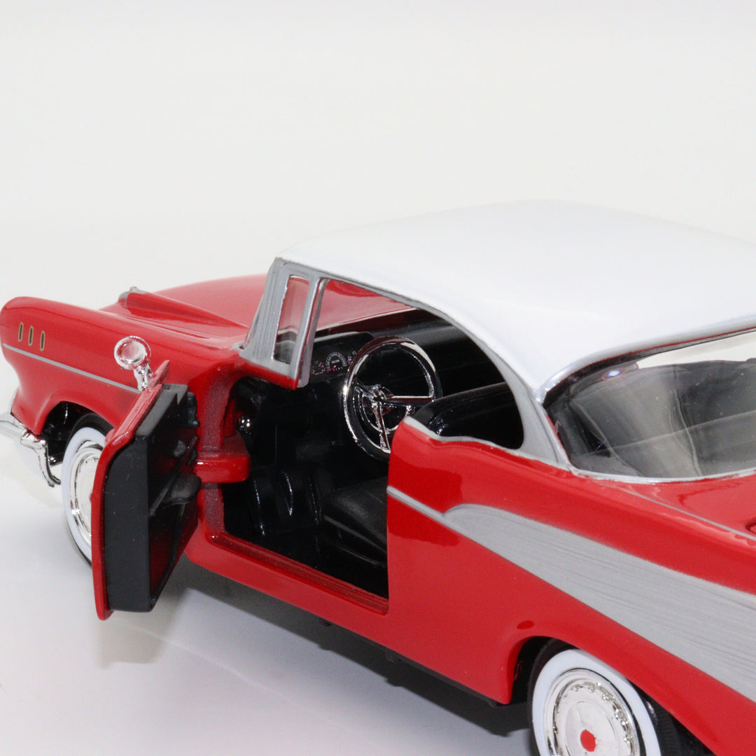 1957 Chevy Bel Air Model Car|Motormax Scale 1/24 Diecast Car|Vintage Model Red Metal Car|Classic Car Collection|Old Collectible Car for Dad