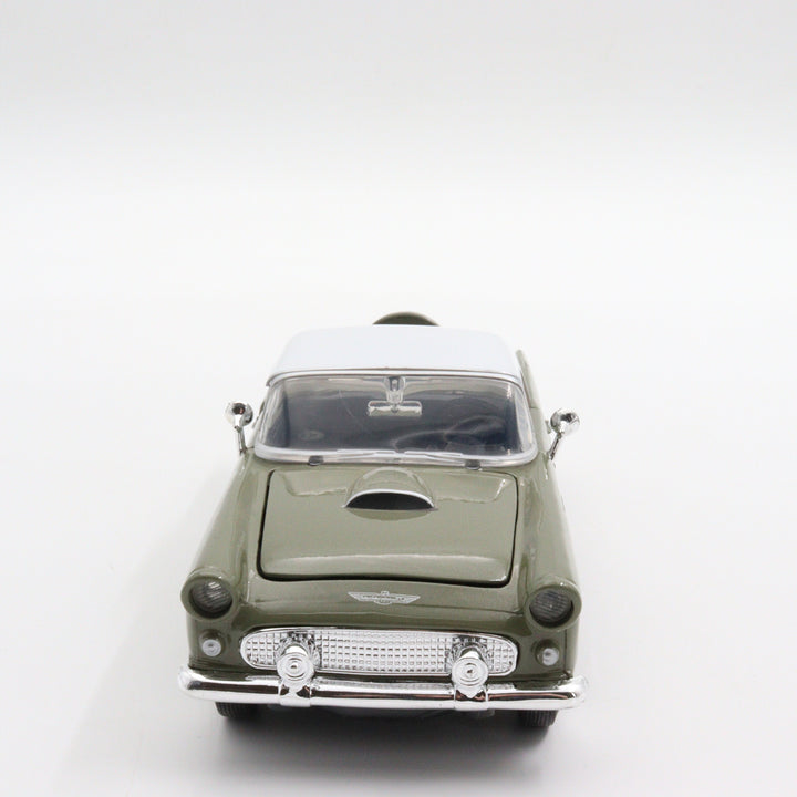 Motormax 1956 Ford Thunderbird Diecast Car|Scale 1/24 Classic Car Collection|Vintage Model Olive Green Metal Car|Old Collectible Gift Car