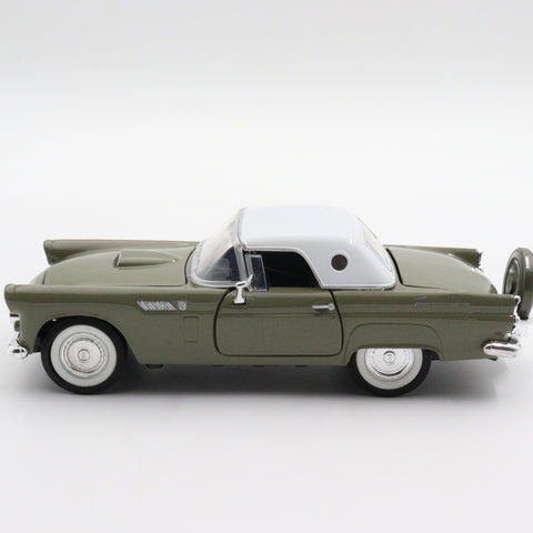 Motormax 1956 Ford Thunderbird Diecast Car|Scale 1/24 Classic Car Collection|Vintage Model Olive Green Metal Car|Old Collectible Gift Car