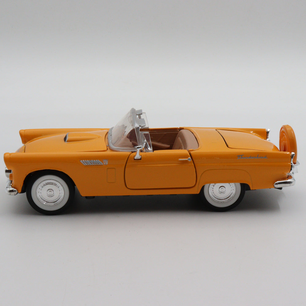 1956 Ford Thunderbird|Scale 1/24 Motormax Diecast Car Collection|Vintage Model Convertible Car|Old Yellow Metal Toy Car|Gift for Collector