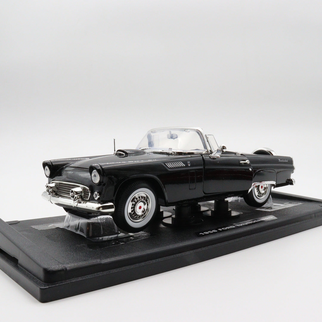 Motormax 1956 Ford ThunderBird|Scale 1/18 Black Diecast Car|Vintage Model Car for Collectors|Classic Convertible Collection Car for Dad