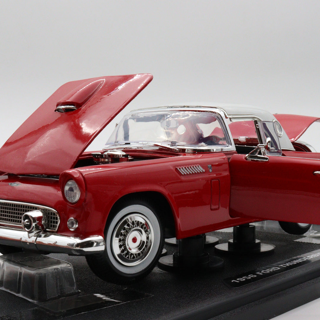 Motormax 1956 Ford ThunderBird|Scale 1/18 Red Diecast Car|Vintage Model Car for Collectors|Classic Metal Collection Car|Home Decoration