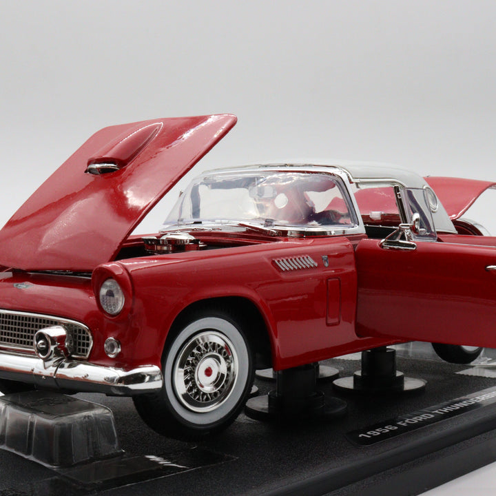 Motormax 1956 Ford ThunderBird|Scale 1/18 Red Diecast Car|Vintage Model Car for Collectors|Classic Metal Collection Car|Home Decoration