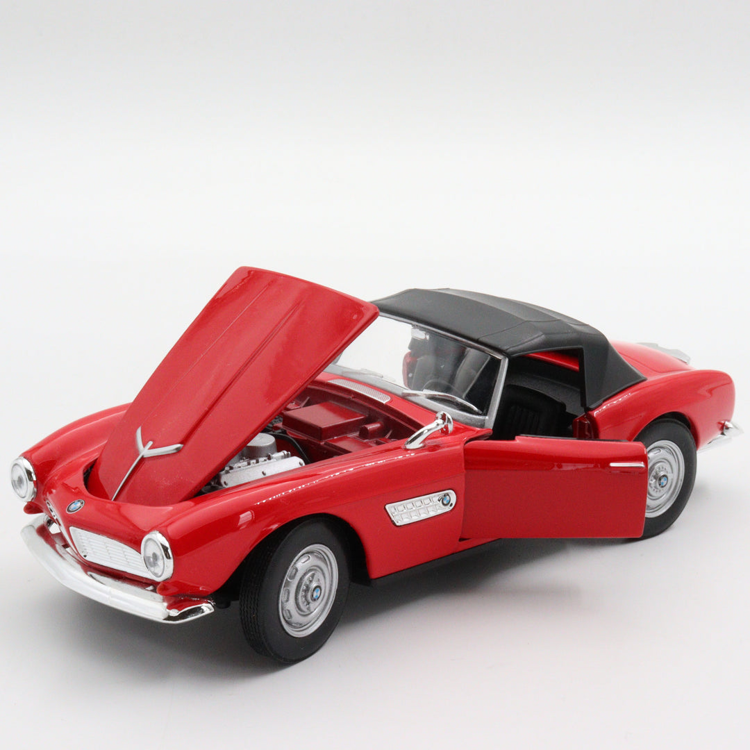 Welly 1956 BMW 507 Model Car|Scale 1/24 Diecast Car|Vintage Classic Car|Collectible Metal Car|Old Red Car for Collectors|Gift for Father