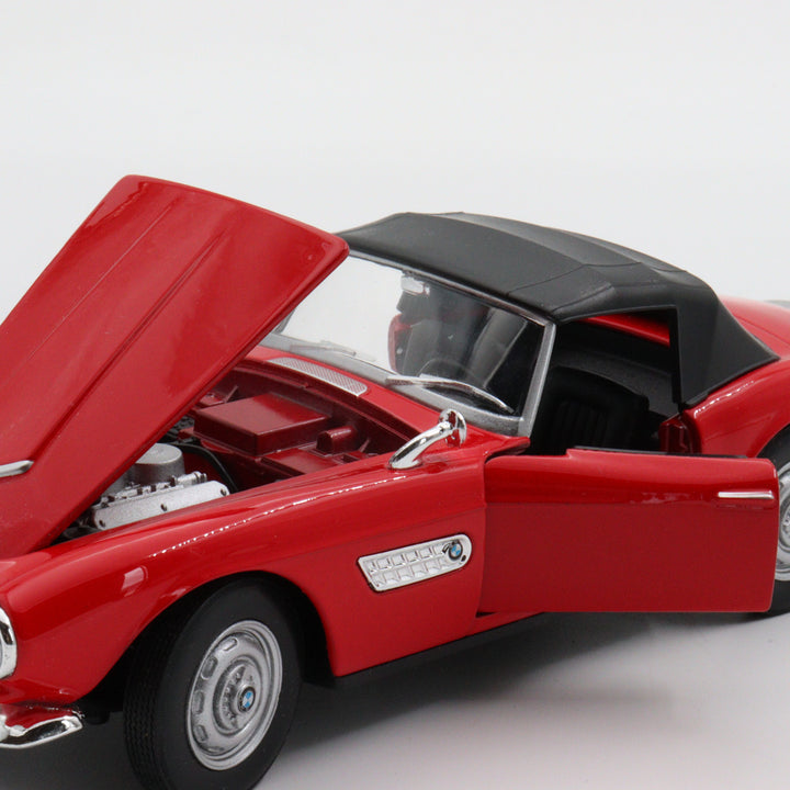 Welly 1956 BMW 507 Model Car|Scale 1/24 Diecast Car|Vintage Classic Car|Collectible Metal Car|Old Red Car for Collectors|Gift for Father