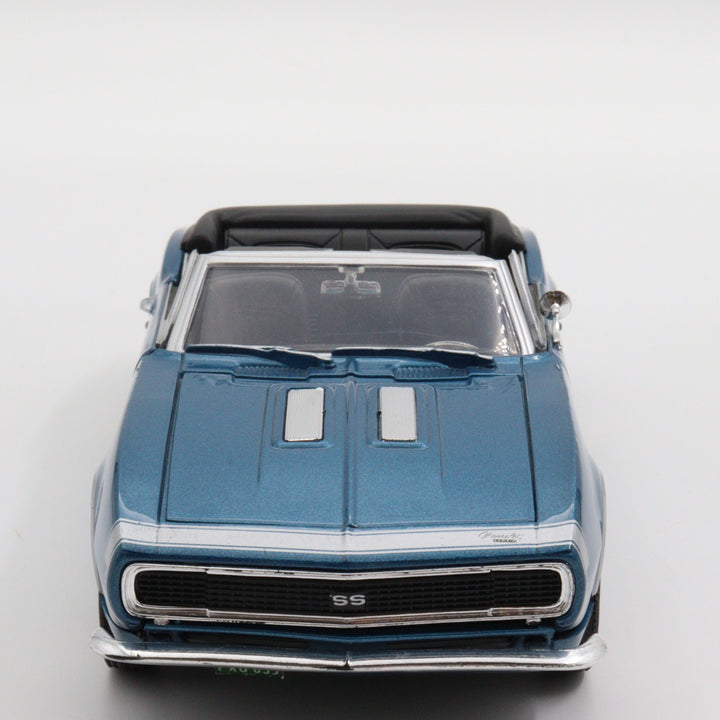 1967 Chevrolet Camaro SS|Scale 1/24 Diecast Vintage Car|Classic Convertible Model Metal Blue Car for Collectors|Gift for Dad|Home Decor Item