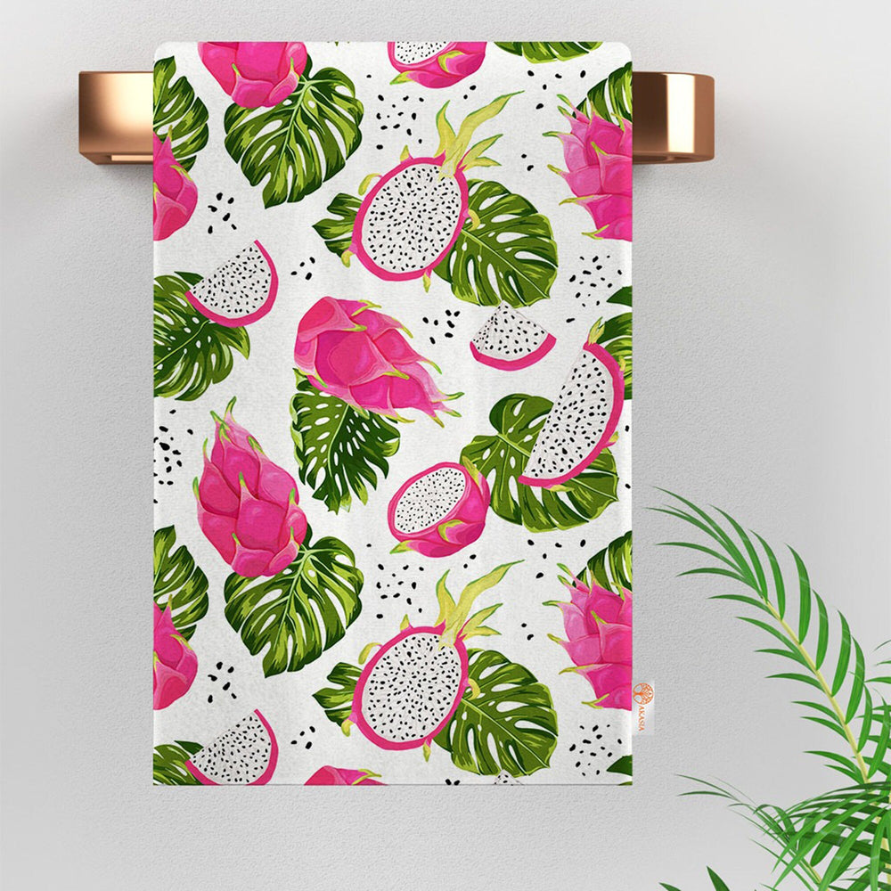 Fruit Kitchen Towel|Dragon Fruit Towel|Pomegranate Tea Towel|Lemon Print Hand Towel|Summer Trend Dishcloth|Soft Cleaning Cloth Gift for Wife