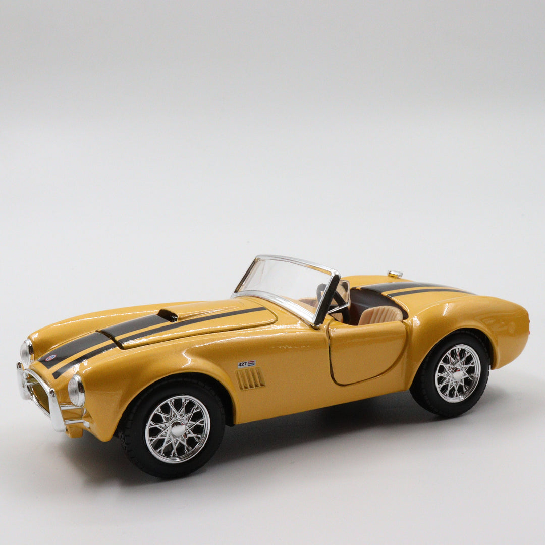 Cobra 427|Scale 1/24 Yellow Diecast Car|Vintage Model Car|Convertible Sport Model Car|Old Classic Metal Collection Car|Best Gift for Father