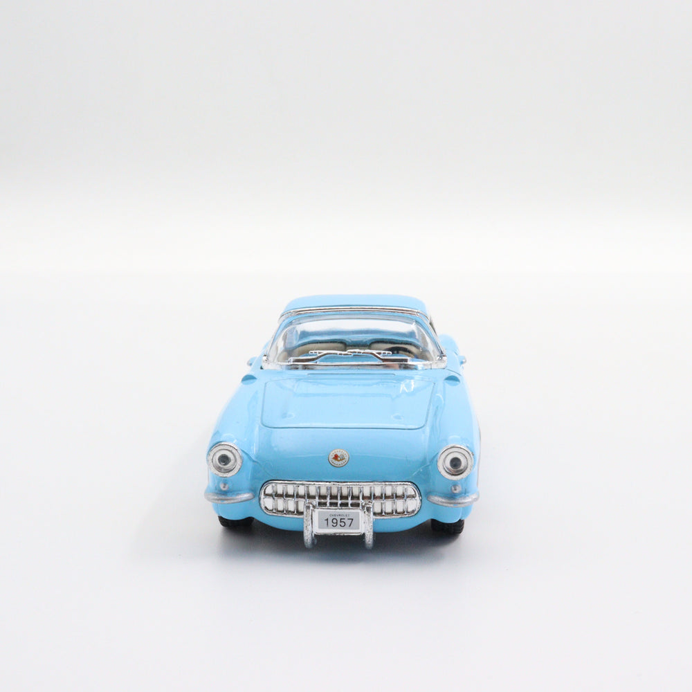 Kinsmart 1957 Chevrolet Corvette|Scale 1:34 Diecast Vintage Car|Classic Model Car|Pull Back Metal Blue Car for Boys|Birthday Gift for Dad