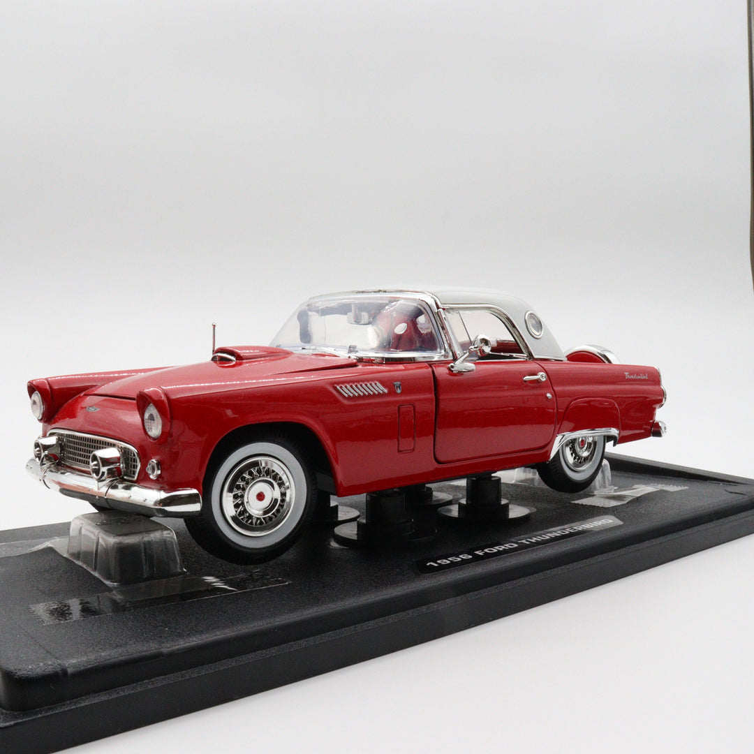 Motormax 1956 Ford ThunderBird|Scale 1/18 Red Diecast Car|Vintage Model Car for Collectors|Classic Metal Collection Car|Home Decoration