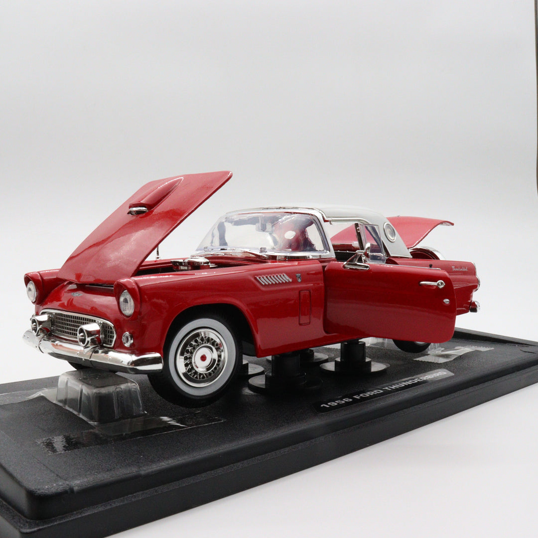 Motormax 1956 Ford ThunderBird|Scale 1/18 Red Diecast Car|Vintage Model Car for Collectors|Classic Metal Collection Car|Home Decoration