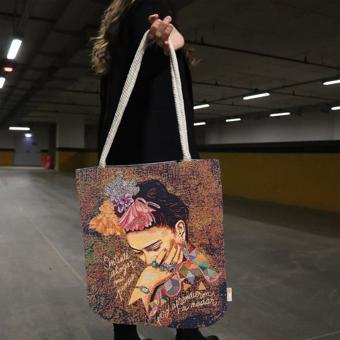 Frida Kahlo Shoulder Bag|Gobelin Tapestry Tote Bag|Frida Khalo Flowers Handbag|Fabric Shoulder Purse|Big Shopping Bag|Book Messenger Bag