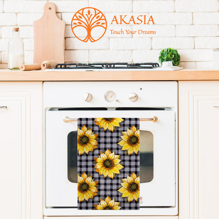 Sunflower Hand Towel|Floral Dish Cloth|Summer Tea Towel|Sunflower Decor|Cost-Effective Rag|Gift For Her|Cleaning Cloth|Flower Print Towel