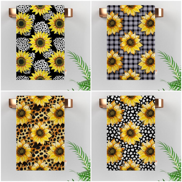 Sunflower Hand Towel|Floral Dish Cloth|Summer Tea Towel|Sunflower Decor|Cost-Effective Rag|Gift For Her|Cleaning Cloth|Flower Print Towel