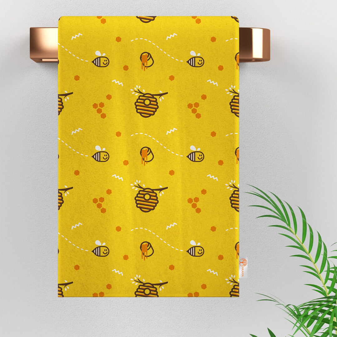 Cute Bee Hand Towel|Daisy Dishcloth|Bee Print Tea Towel|Kitchen Dish Cloth|Eco-Friendly Rag|Soft Cleaning Towel|Kitchen Gift For Her