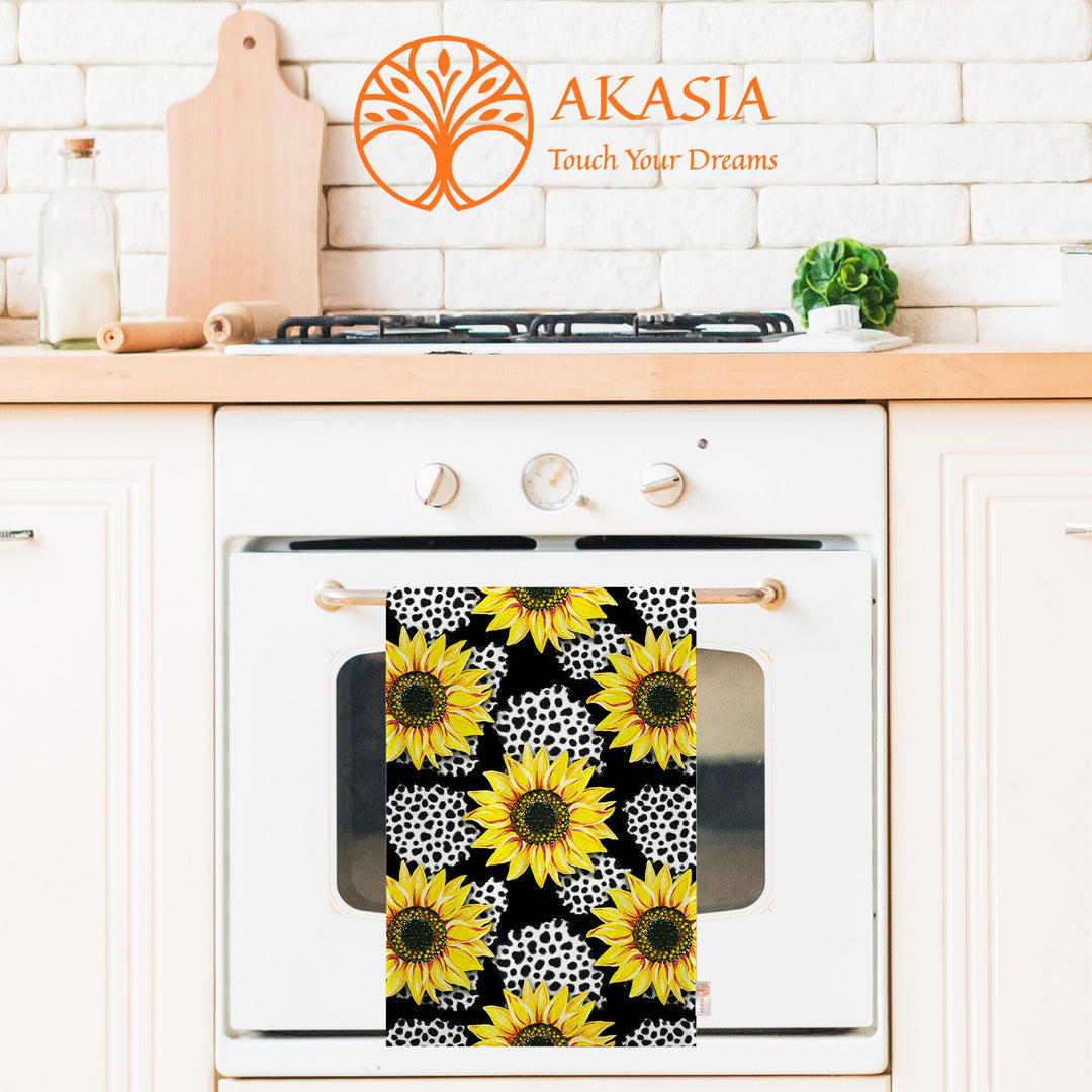 Sunflower Hand Towel|Floral Dish Cloth|Summer Tea Towel|Sunflower Decor|Cost-Effective Rag|Gift For Her|Cleaning Cloth|Flower Print Towel