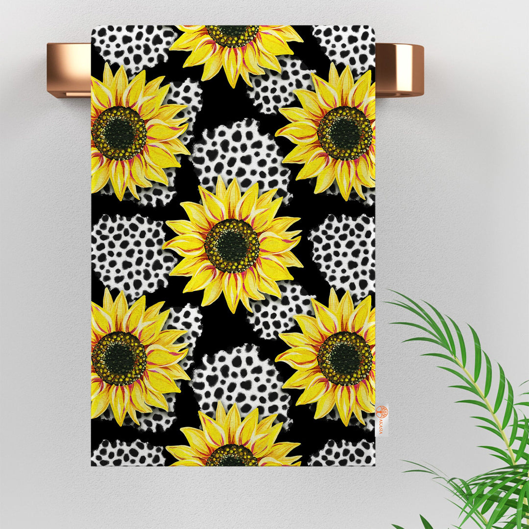 Sunflower Hand Towel|Floral Dish Cloth|Summer Tea Towel|Sunflower Decor|Cost-Effective Rag|Gift For Her|Cleaning Cloth|Flower Print Towel