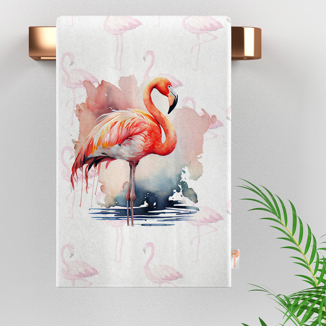 Flamingo Hand Towel|Tropical Dish Cloth|Leaf Print Dishcloth|Flamingo Tea Towel|Palm Tree Towel|Decorative All-Purpose Rag|Dust Remover