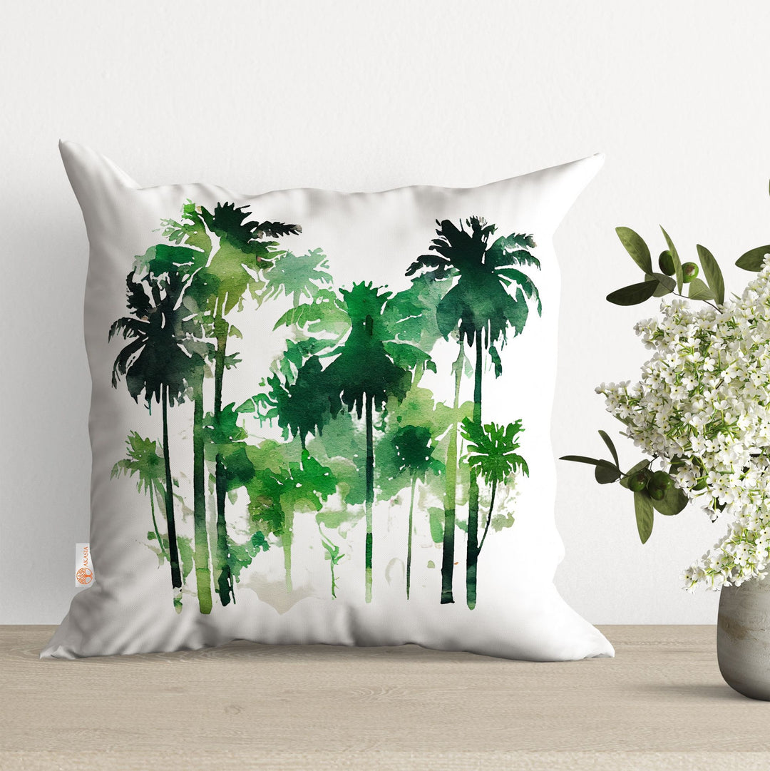 Palm Tree Pillow Cover|Tropical Cushion Case|Decorative Pillowtop|Boho Bedding Decor|Plant Pillowcase|Outdoor Cushion Case|Sofa Throw Pillow