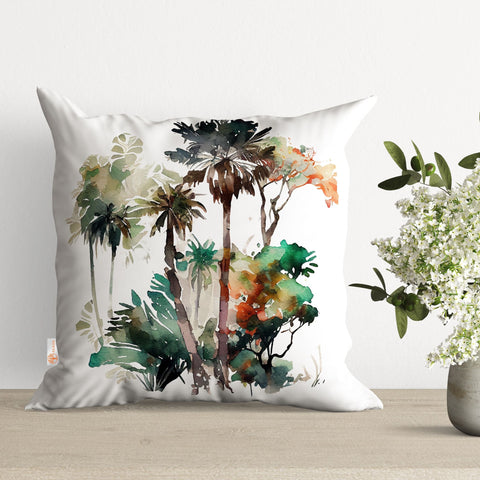 Palm Tree Pillow Cover|Tropical Cushion Case|Decorative Pillowtop|Boho Bedding Decor|Plant Pillowcase|Outdoor Cushion Case|Sofa Throw Pillow