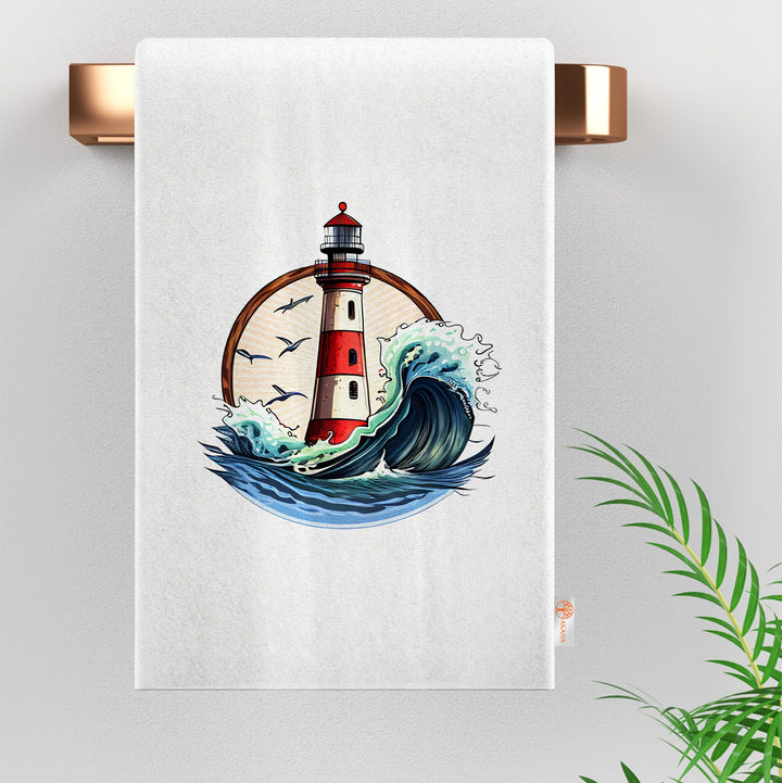 Lighthouse Hand Towel|Coastal Dishcloth|Nautical Tea Towel|Beach House Decor|Summer Dish Cloth|All-Purpose Rag|Cost-Effective Rag