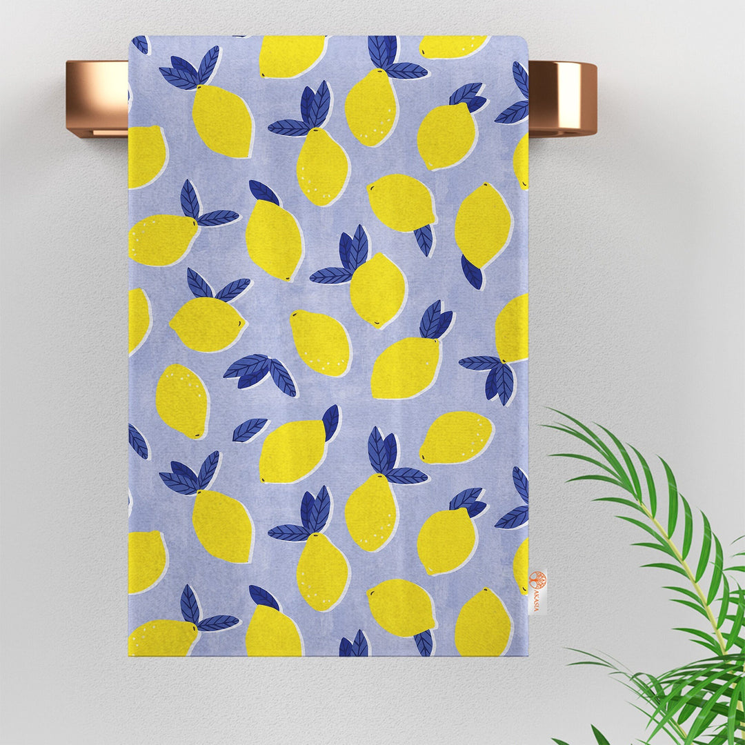 Lemon Hand Towel|Lemon Print Rag|Fresh Citrus Towel|Floral Tea Towel|Cleaning Cloth|Dust Remover|Cost-Effective Rag|Farmhouse Dishcloth