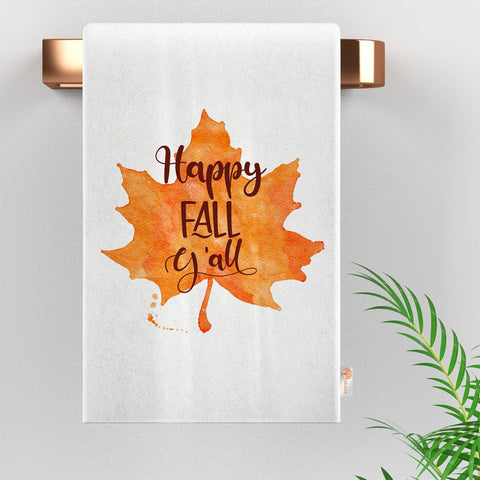 Fall Trend Tea Towel|Autumn Hand Towel|Leaf Print Dishcloth|Thanksgiving Towel|Kitchen Cleaning Cloth|Dust Remover|Cost-Effective Rag
