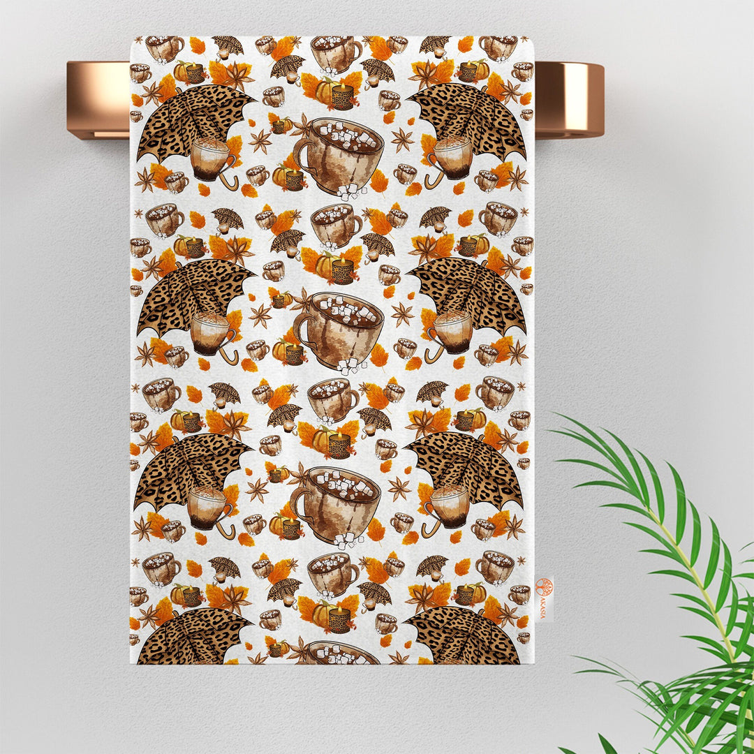 16x24 Fall Trend Tea Towel|Pumpkin Dishcloth|Autumn Hand Towel|Thanksgiving Towel|Kitchen Cleaning Cloth|Dust Remover|Cost-Effective Rag