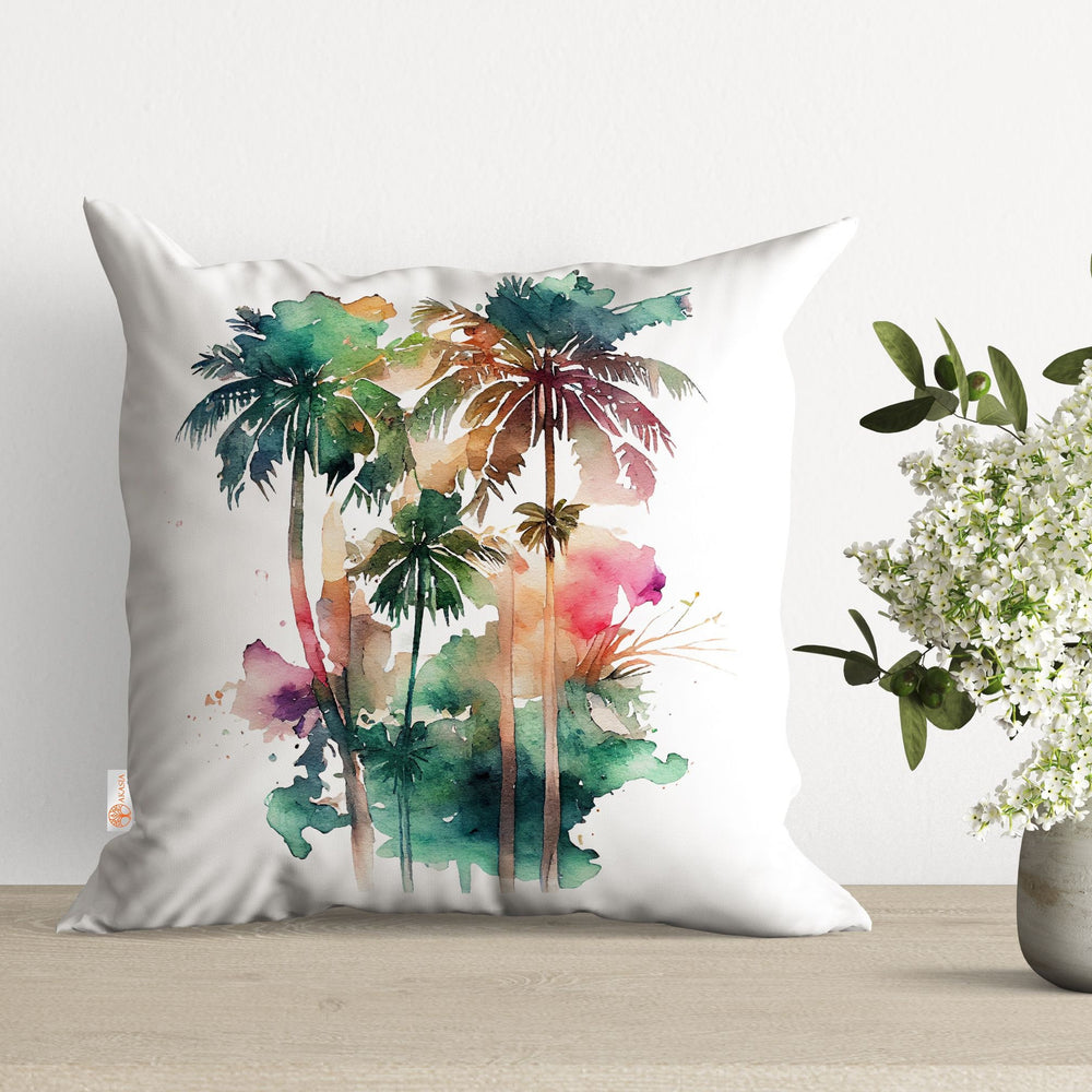 Palm Tree Pillow Cover|Tropical Cushion Case|Decorative Pillowtop|Boho Bedding Decor|Plant Pillowcase|Outdoor Cushion Case|Sofa Throw Pillow